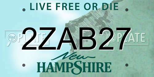 2ZAB27 New Hampshire License Plate