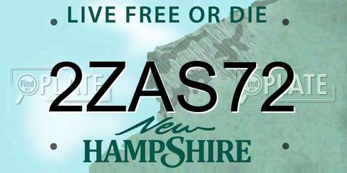 2ZAS72 New Hampshire License Plate
