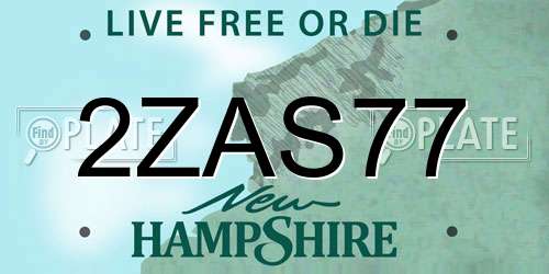 2ZAS77 New Hampshire License Plate