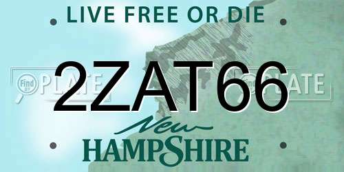 2ZAT66 New Hampshire License Plate