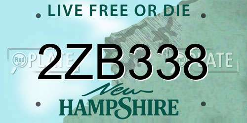2ZB338 New Hampshire License Plate
