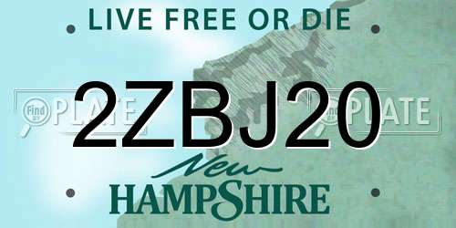 2ZBJ20 New Hampshire License Plate