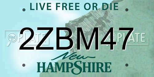 2ZBM47 New Hampshire License Plate
