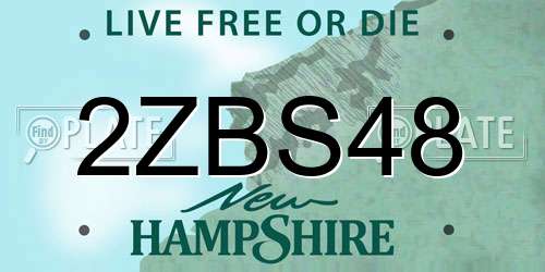 2ZBS48 New Hampshire License Plate