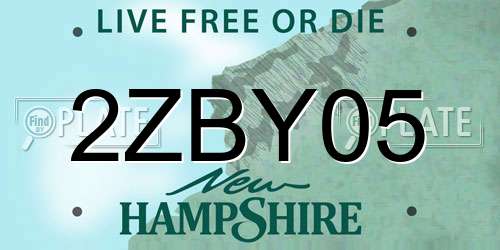 2ZBY05 New Hampshire License Plate