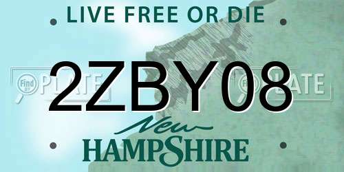 2ZBY08 New Hampshire License Plate