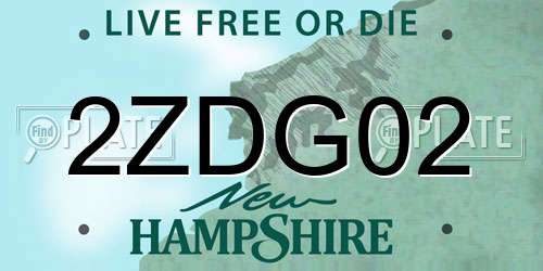 2ZDG02 New Hampshire License Plate