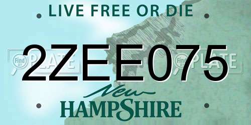 2ZEE075 New Hampshire License Plate