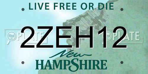 2ZEH12 New Hampshire License Plate
