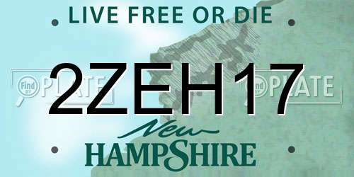 2ZEH17 New Hampshire License Plate