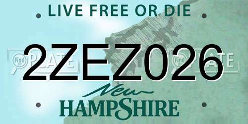 2ZEZ026 New Hampshire License Plate