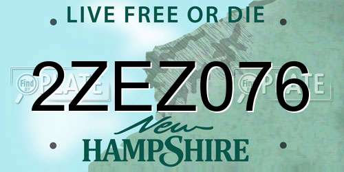 2ZEZ076 New Hampshire License Plate