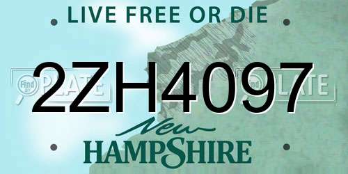 2ZH4097 New Hampshire License Plate