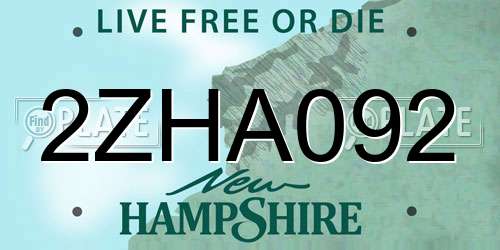 2ZHA092 New Hampshire License Plate