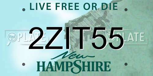 2ZIT55 New Hampshire License Plate