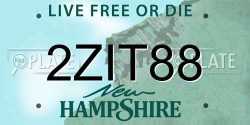 2ZIT88 New Hampshire License Plate