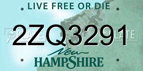 2ZQ3291 New Hampshire License Plate