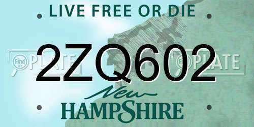 2ZQ602 New Hampshire License Plate
