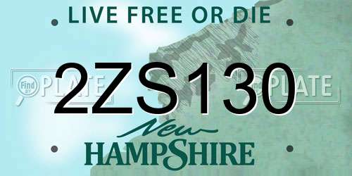 2ZS130 New Hampshire License Plate