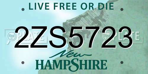 2ZS5723 New Hampshire License Plate