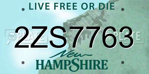 2ZS7763 New Hampshire License Plate
