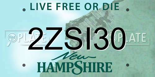 2ZSI30 New Hampshire License Plate