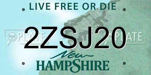 2ZSJ20 New Hampshire License Plate