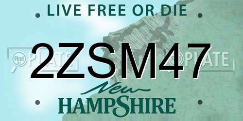 2ZSM47 New Hampshire License Plate