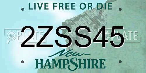 2ZSS45 New Hampshire License Plate
