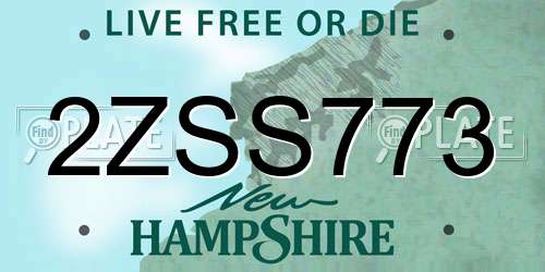 2ZSS773 New Hampshire License Plate