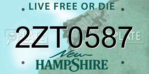 2ZT0587 New Hampshire License Plate