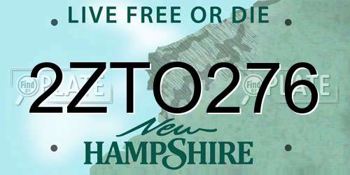 2ZTO276 New Hampshire License Plate