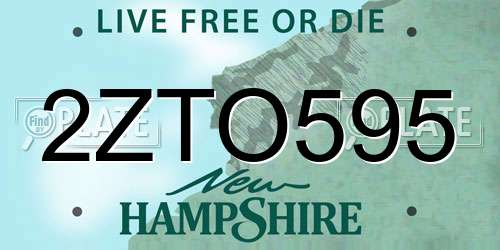 2ZTO595 New Hampshire License Plate