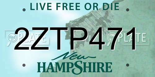 2ZTP471 New Hampshire License Plate