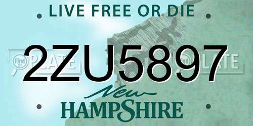 2ZU5897 New Hampshire License Plate