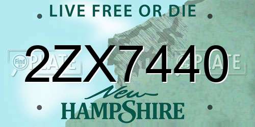 2ZX7440 New Hampshire License Plate