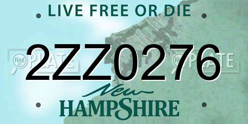 2ZZ0276 New Hampshire License Plate