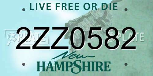 2ZZ0582 New Hampshire License Plate