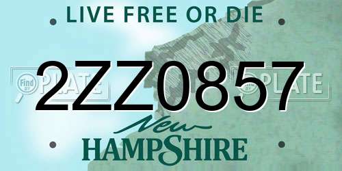 2ZZ0857 New Hampshire License Plate