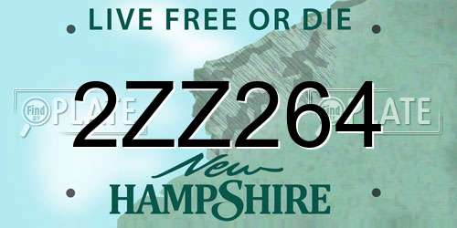 2ZZ264 New Hampshire License Plate