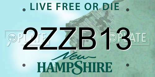 2ZZB13 New Hampshire License Plate