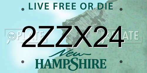 2ZZX24 New Hampshire License Plate