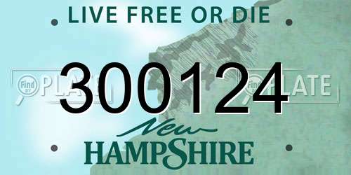 300124 New Hampshire License Plate