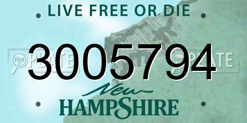 3005794 New Hampshire License Plate