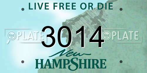 3014 New Hampshire License Plate