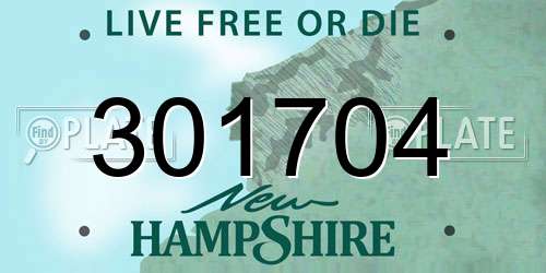 301704 New Hampshire License Plate