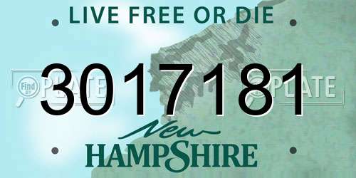 3017181 New Hampshire License Plate