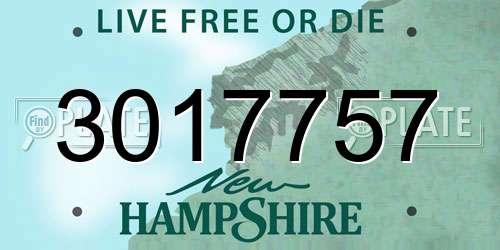3017757 New Hampshire License Plate