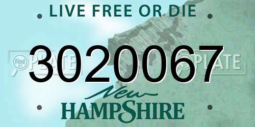 3020067 New Hampshire License Plate