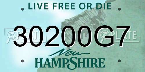 30200G7 New Hampshire License Plate